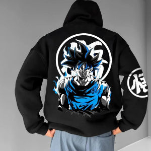 Dragon Ball GOKU Anime Peripheral Printed Hoodie Autumn and Winter Korean Edition Fashion Loose Mens and Womens Cotton Sweater