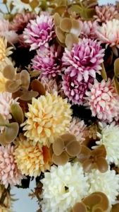 Bunga Ubur Mini Cabang 5 Dendelion Artificial Murah Imitasi Carnation Premium/Bunga Dekorasi Rumah Wedding