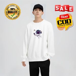 Cod - Kaos Atasan Pria Astronut Nasa - Baju Lengan Panjang Pria Dewasa - Baju Distro Pria - Kaos Atasan Terlaris - Kaos Trendy
