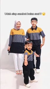 ShafaMarwa Baju Sarimbit Keluarga Tunik & Gamis Series Family Set Ayah Ibu Anak Cowok Cewek SM101 Hitam
