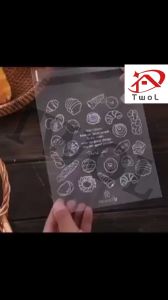 TWOL 100Pcs Plastic Bread Packaging Bags Toast Doughnut Cookie Food Self Adhesive Gift Bag Food Storage
