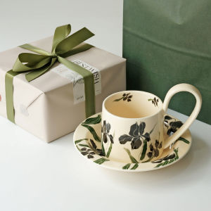 ชุดแก้วกาแฟเซรามิกดอกเดซี่สไตล์ฝรั่งเศสย้อนยุค ชุดชาบ่าย ชุดแก้วกาแฟสำหรับผู้หญิง สวยงาม ประณีต ชิ้นเดียว ทำมือ