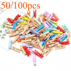 50/100pcs Photo Clips DIY Decoration Natural Wooden Clips for Photo Clips Craft Decoration Clips DIY Wedding Party