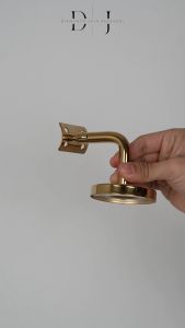 Siku Tembok Gold untuk Handrail Bulat Stainless Steel 304 (Banister)(Handrail)(Flexible Bracket)