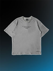 Loose Fit Sporty Casual Cotton T-Shirt Mens round Neck Short Sleeve Sweat Absorbent Breathable ORGN Battle Damage Style