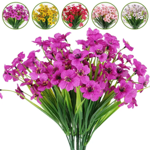 Artificial Violet Flower Simulation Spring Grass Flower Fake Flower Bouquet Home Garden Outdoor Decoration