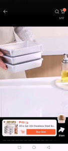 Goodshop Stainless Steel Food Box Container Storage Container Tray with Cover