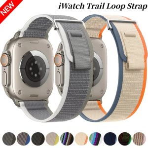 Retro Leather Tipped Nylon Loop Strap Compatible With Apple Watch
