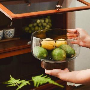 OMK American style Grass Fruit Basin Large Salad Bowl Fruit Plate Snack Storage Box With Lid Home Decoration