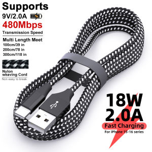 1M 2M 3M Nylon Braided USB A to Type C Cable Fast charging Type C charging cable suitable for iPhone 16 15 suitable for SamSung