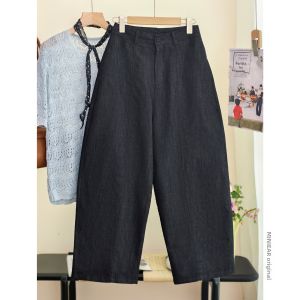 XIAOER | Breathable Comfort Loose Hiding Wide Leg Slender Cotton Casual Pants