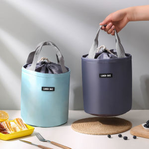 Round Insulated Lunch Bag Insulated Bento Bag Aluminum Foil Lunch Box Bag Mens Ladies Student Universal Insulation Bag