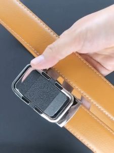 Trắng/Nâu/Màu Xanh nam nữ thắt lưng bằng da Bất Bò Ban Đầu Da Thật Khóa tự động Chiều Rộng đeo hông nam Dây Đeo Cho Quần Jean