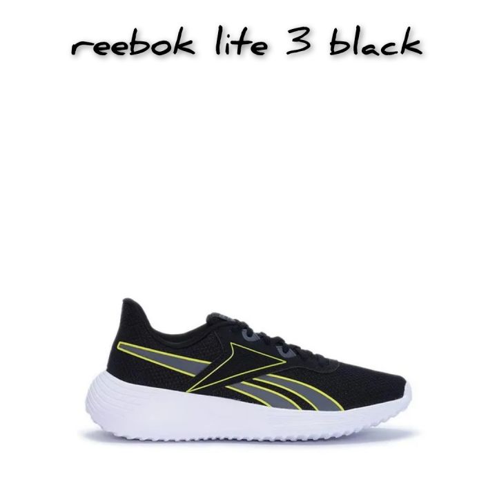 Sepatu sport pria reebok lite black keren Sepatu Running Mesh