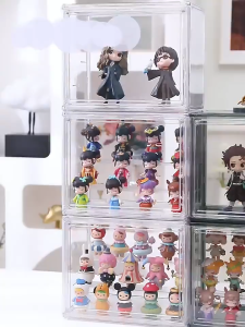 [✅SG Ready Stock] Acrylic Display Box Multi-Layer Transparent Popmart Figurine Display Case Molly Labubu Display Cabinet