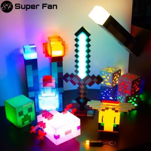（Super Fan) Minecraft Torch Light Charge Night Light Minecraft Game Light Flashlight Lamp