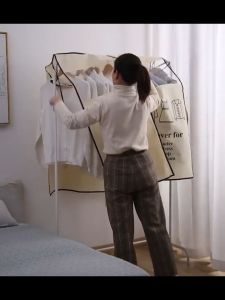 ผ้าคลุมเสื้อผ้าแขวนถุงเก็บฝุ่นโปร่งใสของใช้ในครัวเรือนตู้เสื้อผ้าผ้าคลุมเสื้อผ้าชูดสูทกันฝูดชูด กระเป๋าเสื้อผ้า