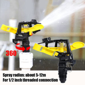 1/2" Agricultural Rocker Sprinkler 360° Rotating Nozzle Irrigation Garden Lawn Sprinkler For Garden Industrial Greening Irrigation