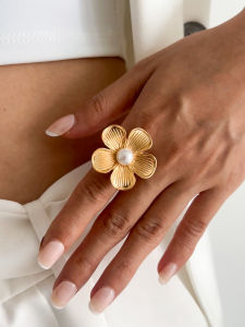 Ingemark 27 Styles Unique Exaggerated Big Flower Starfish Moon Rings Women Punk Geometric Adjustable Finger Ring Grunge Jewelry