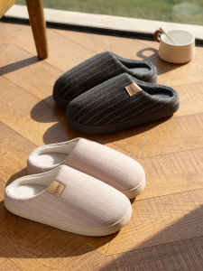 Dép Bông Lót Lông Cừu Mùa Đông Cho Nam Đế Dày Chống Trượt Ấm Áp Kháng Khuẩn Dép Cotton Thoải Mái Cho Người Trung Niên Và Người Cao Tuổi