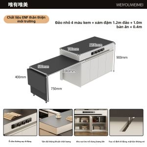 Weimei | Bàn Ăn Đảo Quay Điều Chỉnh Mở
