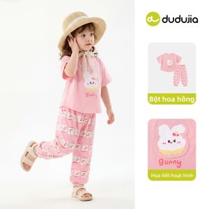 DUDUJIA | Bộ Áo Thun Mỏng và Quần Dài cho Bé Mùa Hè