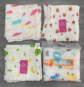 Khăn Tắm Cho Bé Sơ Sinh Chất Vải Xô Muslin Mềm Mịn Siêu Thấm Hút Nước | Khăn Tắm Cotton Cho Trẻ Em | Khăn Quấn Em Bé