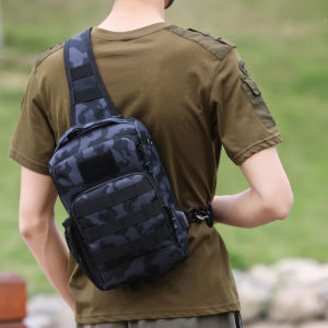 กระเป๋าใส่อุปกรณ์กลางแจ้งกระเป๋าสะพายข้างกระเป๋าเป้ลายพรางสะพายไหล่สำหรับผู้ชายกระเป๋าคาดเอวอเนกประสงค์สำหรับออกกำลังกายกระเป๋าคาดอกแบบยุทธวิธีหนังสติ๊ก