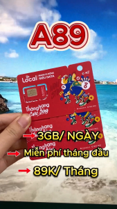 Sim 4G Local A89 Miễn Phí 3GB/ngày miễn phí tháng đầu sóng MobiFone Sẵn tháng Đầu Không Cần Nạp Tiền | FREESHIP - CHƯA KÍCH HOẠT