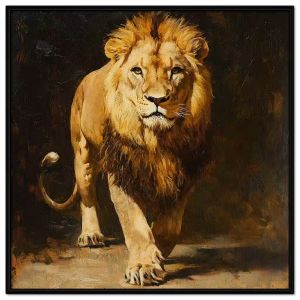 Tranh sơn dầu sư tử. Tranh treo tường dán tường canvas trang trí. CGI-1739