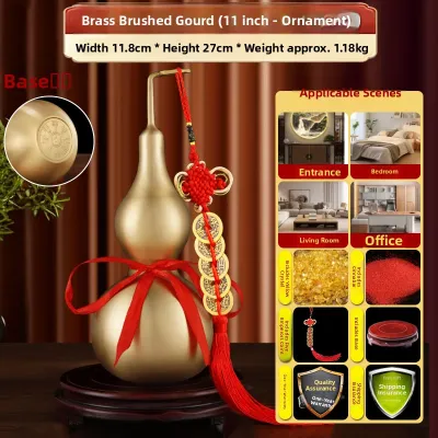 SHANYANG | Pure Brass Feng Shui Decorative Gourd with Eight Trigrams and Lucky Character
