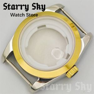 Starry Sky 31mm Ladys Sapphire Glass Gold/Rose Gold Series Watch Case Watch Parts Fit NH05 Automatic Movement Watch Accessories