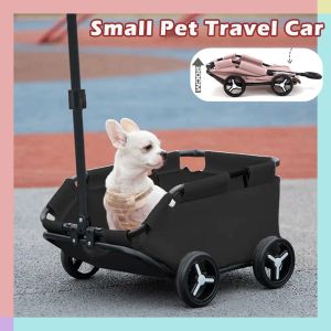 Small Pet Stroller Outdoor Folding  Cat Dog Trolley Multifunctional Outdoor Shopping Cart  Portable Cat Dog Cart