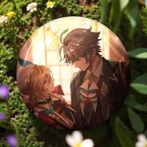 Genshin Impact Kaveh Alhaitham Soft Button Pin Round Metal Badge Lapel Pin Parts Gift Friends Kid Jewelry