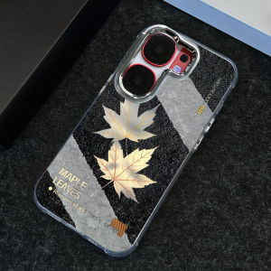 Mens Womens Full Cover Anti-Fall Frosted iQOO Neo9 Z7 Phone Case Creative Minimalist Roadside Maple Leaf Design Protective Cover