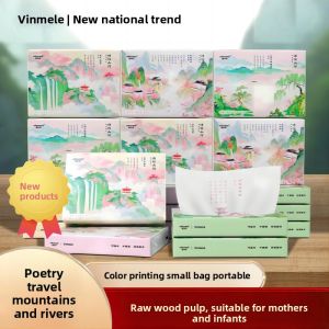 MONLEYTA | Portable Travel Handkerchief Tissue Paper School Health Napkin Small Packaged Facial Tissue Paper Personal Hygiene