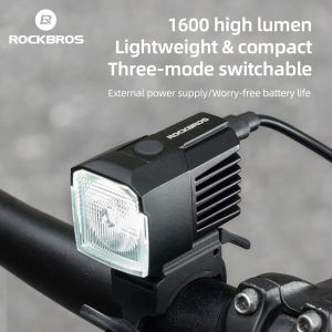 【Local Delivery】ROCKBROS Bicycle Front Light 1600LM Anti-glare For Folding MTB Road Bike Light Adjustable Waterproof External Power Supply Light