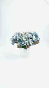 Hortensia Mini Cabang 5 Artficial Tanaman Bunga Hydrangea Silk Flower Hiasan Cafe Bucket Ruang Tamu Hotel Home Decor Pelaminan Pernikahan Import Murah Berkualitas Artifisial Premium