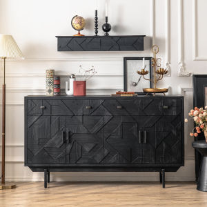 American Style Retro Affordable Luxury Black Entrance Cabinet Home Living Room Wall Sideboard Cabinet Homestay Hotel Decoration Locker