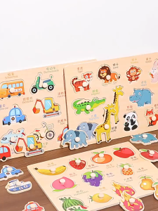 CuddleCove Kids Wooden Puzzle Toy Shape Recognition Matching Game Baby Early Education Hand Grab Panel Board Puzzle Bayi