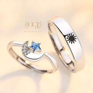 Cincin Couple Silver Adjustable S39 | Pasangan | Nikah | Lamaran | Hadiah | Tunangan 925 Perak | Aksesoris Pria Wanita