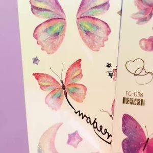 Fairy Butterfly Wings Shiny Tattoo Sticker Waterproof Eyes Face Hand Body Art Fake Tattoos For Women Makeup Dance Music Festival