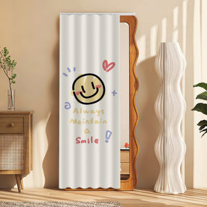 Full-Length Floor-Mounted Dressing Mirror Privacy Curtain Modern Minimalist Style Bedroom Door Curtain Dustproof Velvet Material