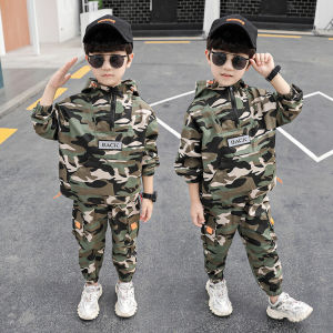 Casual Camouflage Childrens Wear Set for Boys Sweatshirt Suit Autumn Winter Special Forces Two Piece Set Kindergarten Military Training Uniform