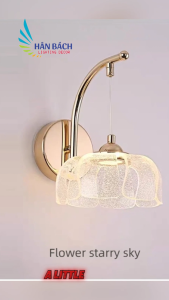 Đèn tường dây phong cách Bắc Âu nguồn sáng LED chao đèn màu trắng thích hợp cho phòng khách phòng ăn quán cà phê
