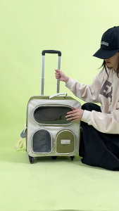 Smart Pets Pet Trolley Case Portable Large Capacity Pet Cat Bag Foldable Outdoor Portable Backpack
