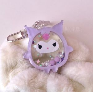 [PRE ORDER] ♡ 𝕄𝕥 💜Purple Kuromi💜Resin Kuromi Aesthetic Soft Lilac Purple Kuromi Shaker Keychain Water Shaker 酷洛米滴胶流沙
