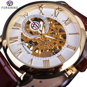 FORSINING 99A Mens Manual Mechanical Watches Luxury Fashion Elegant Genuine Leather Strap Clock Wrist Watches for Man Gifts