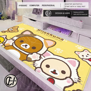 Bandai | Cute Cartoon Bear Cute Cartoon Pink Mouse Pad XXL HD Desk Mat Anime Kawaii Cats Keyboard Rug Laptop Japan Anime Gaming Mousepad