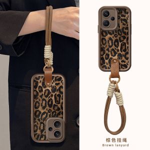 New Phone Case VIVO Y39 Y29 Y28s Y18 Y18s Y03t Y03 Y27s Y27 Y36 5G 4G Ins Cute Cartoon Trend Fashion Leopard Print Leather Shockproof Soft Casing with Lanyard 2025